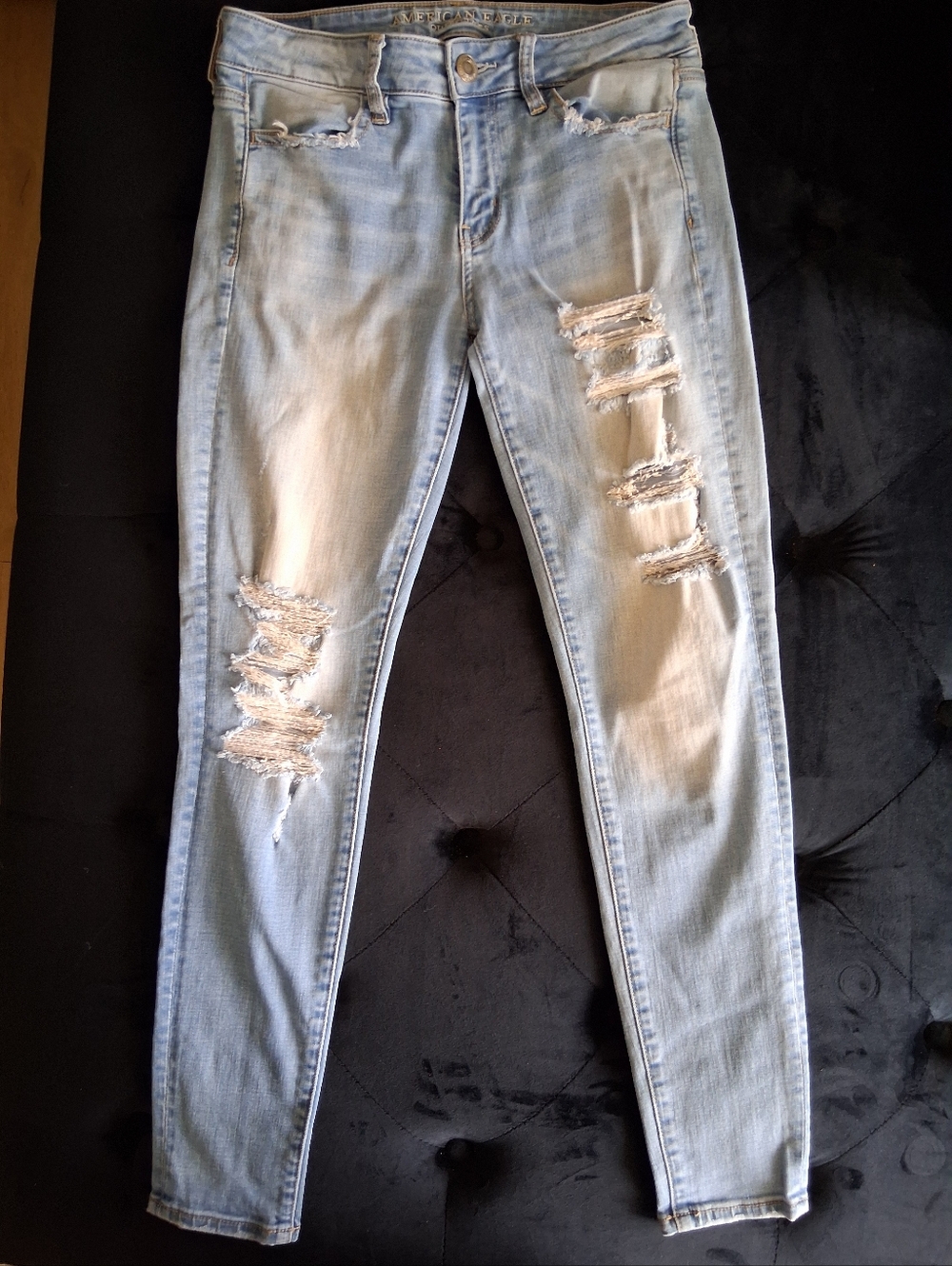 American Eagle Outfitters Light Blue Ripped Skinny Jeans
